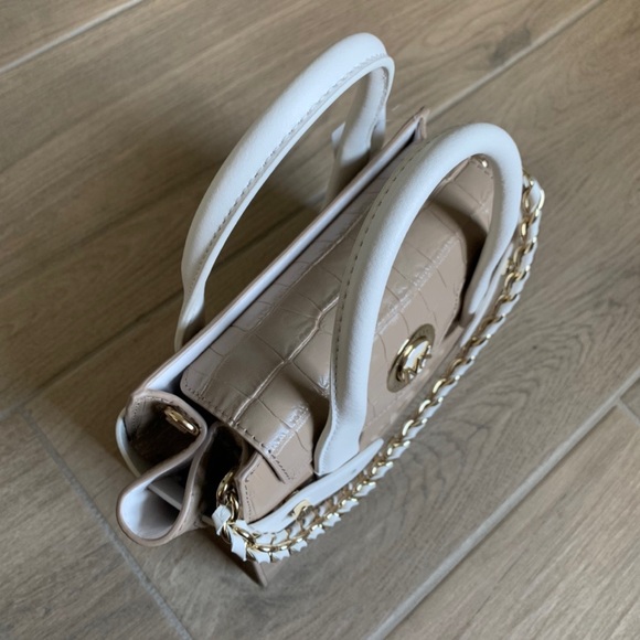 MICHAEL KORS Carmen Extra-Small Two-Tone Crocodile-Embossed Leather Satchel - Picture 8 of 9